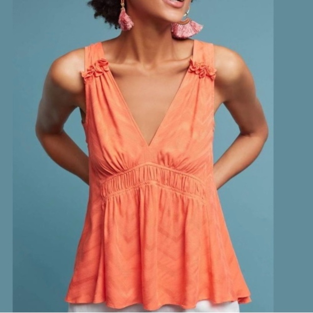 Maeve Anthropologie Bretta Gathered Tank Top